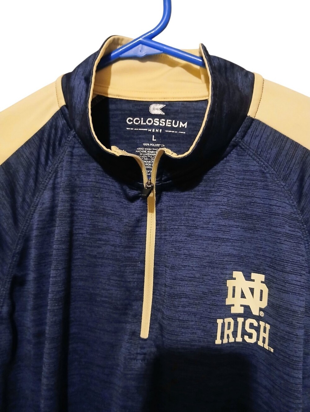 Colosseum Men's Navy and Gold Notre Dame Irish Quarter-Zip Jacket